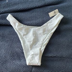 Aerie high cut swim bottoms white size medium
